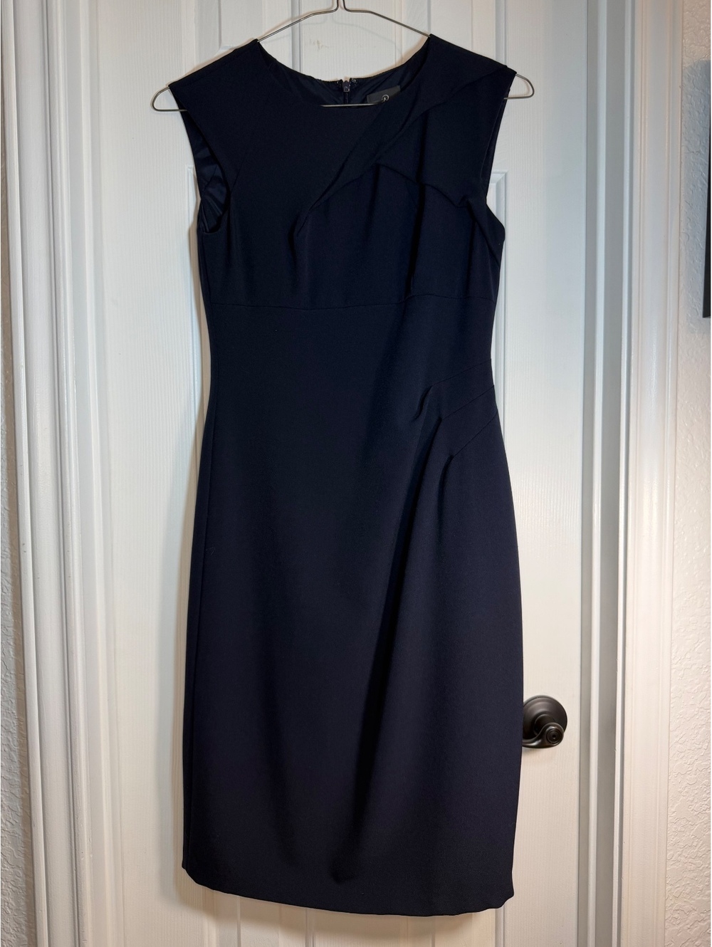 Adriana Papell Blue Sleeveless Sheath Dress
